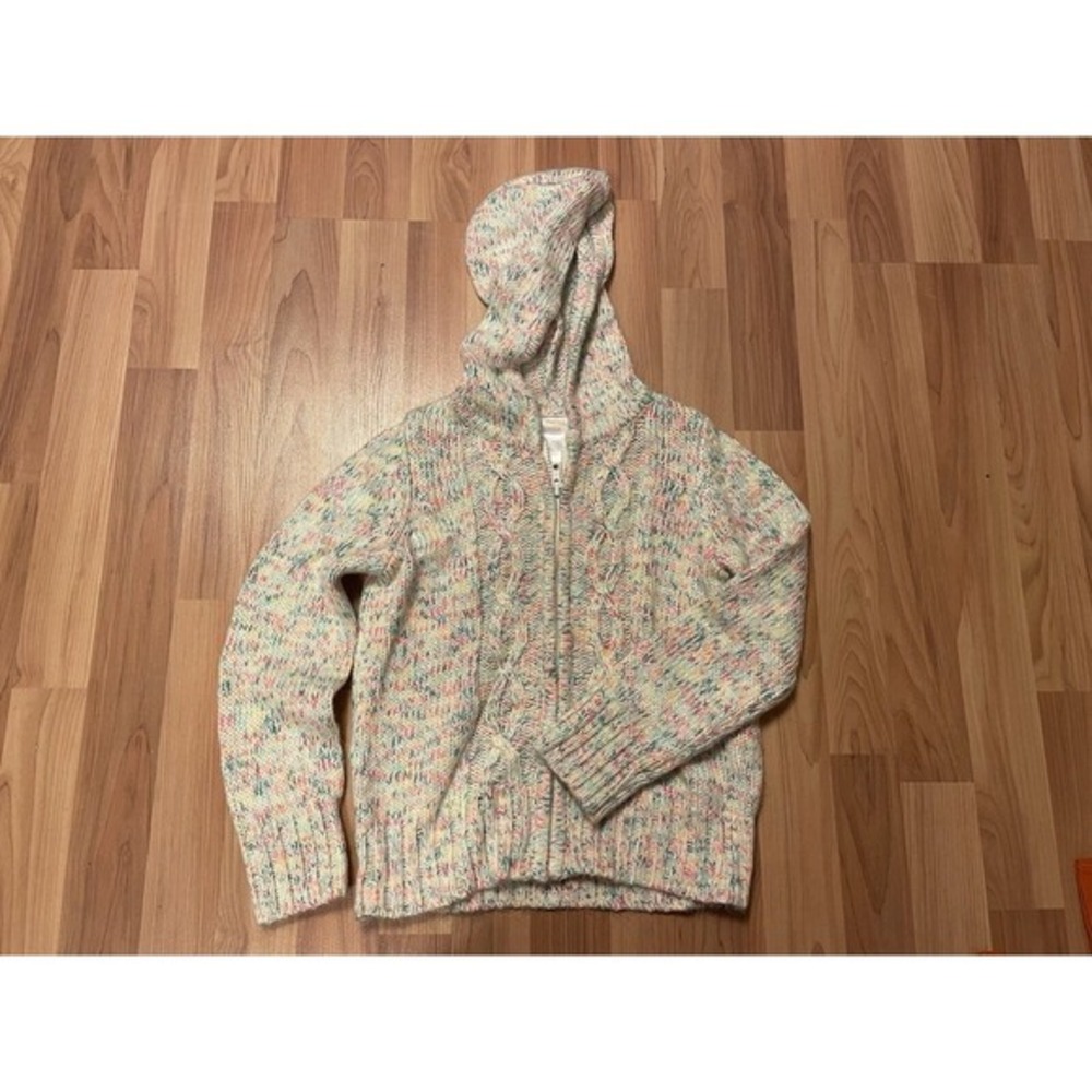 2013 Gymboree GIRLS S 5-6 Rainbow Cable Knit Full Zip Hoodie Sweater‎ Cute